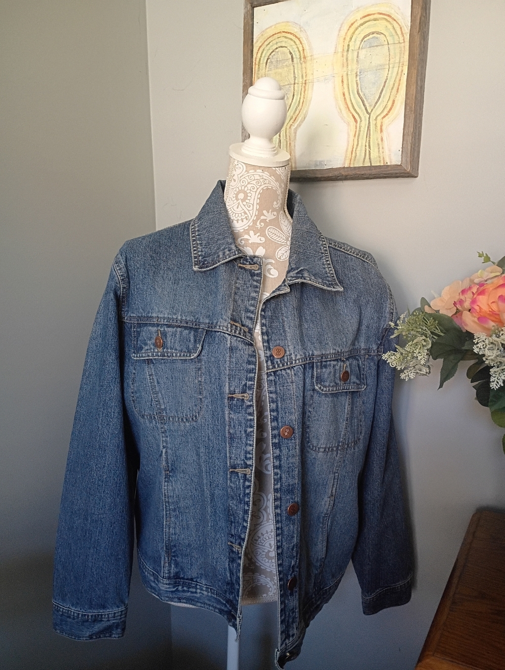 BILL BLASS Blue Denim Women's Trucker Style Jacket Size 1X